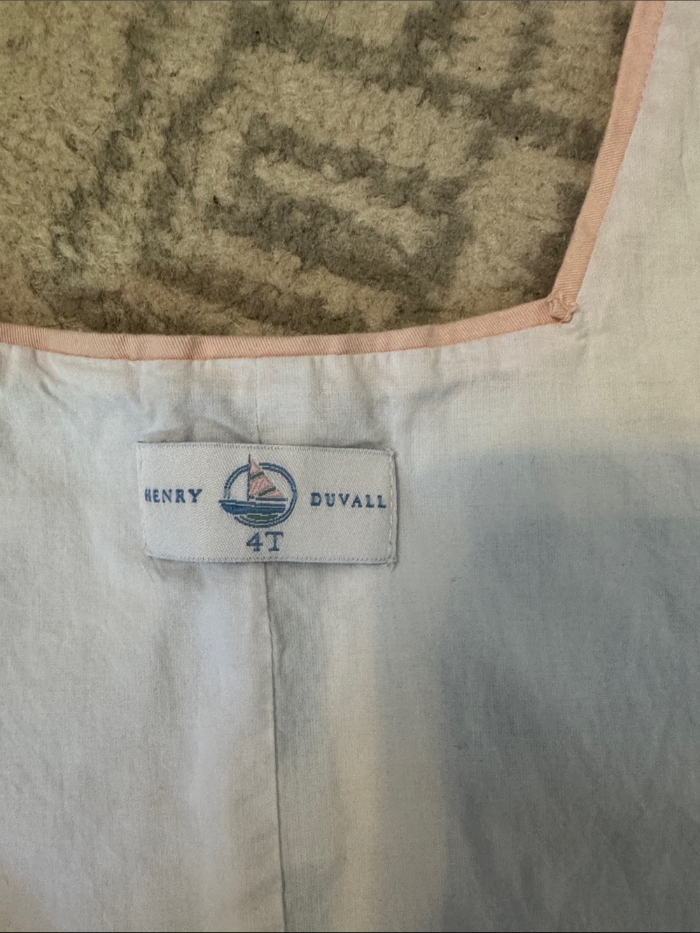 Henry Duvall Children's Blue Gingham Shortalls with Pink Trim - Picture 2 of 3